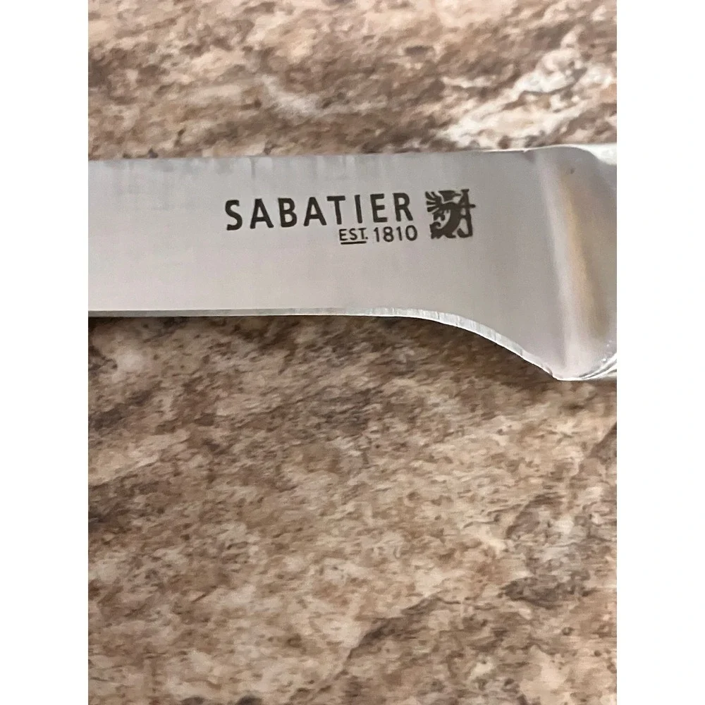 Sabatier Stainless Steel 6 inch Utility  with Sheath Silver All Metal 10.75